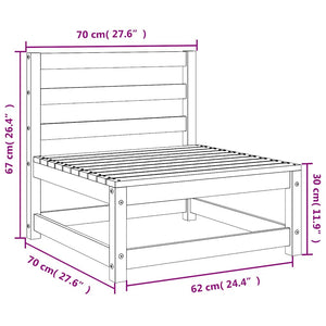 vidaXL Garden Middle Sofas 3 pcs. Solid Pine Wood