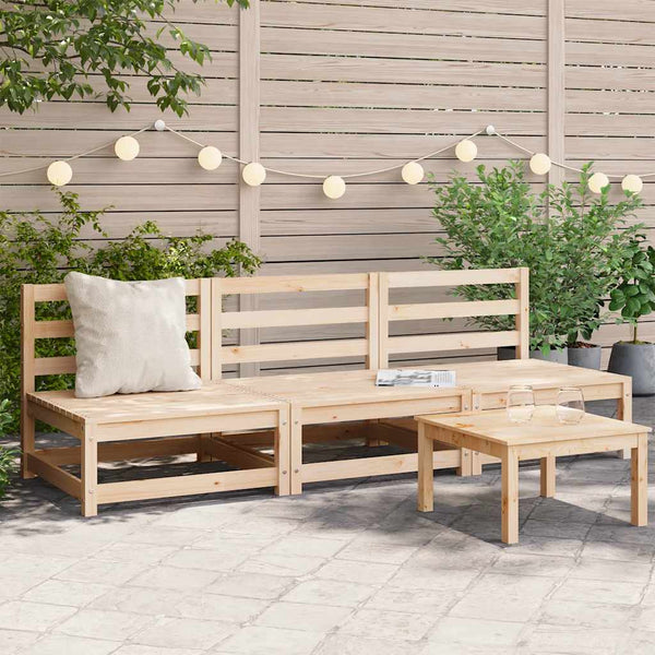 vidaXL Garden Middle Sofas 3 pcs. Solid Pine Wood