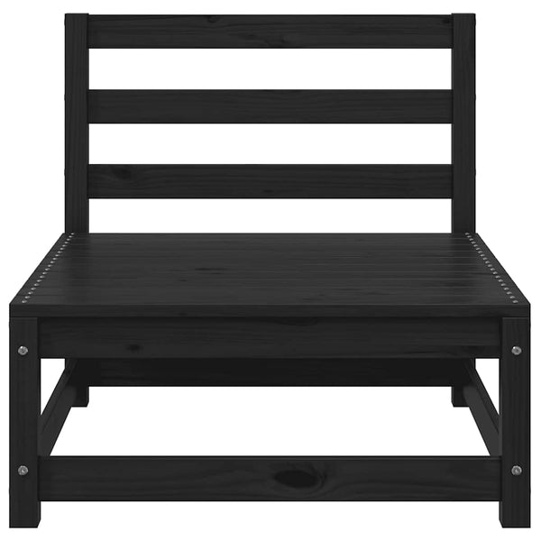 vidaXL Garden Center Sofas 3 pcs. Black Solid Pine Wood