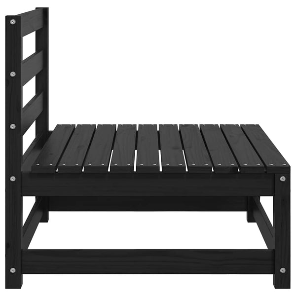 vidaXL Garden Center Sofas 3 pcs. Black Solid Pine Wood