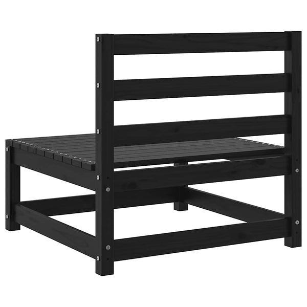 vidaXL Garden Center Sofas 3 pcs. Black Solid Pine Wood