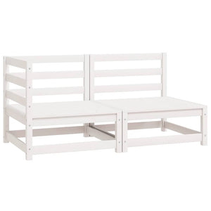 vidaXL 2-Piece Garden Lounge Set White Solid Pine Wood