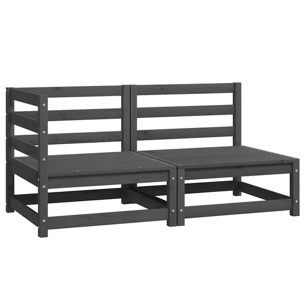 vidaXL 2-piece Garden Lounge Set Grey Solid Pine Wood
