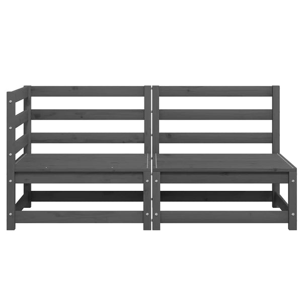 vidaXL 2-piece Garden Lounge Set Grey Solid Pine Wood
