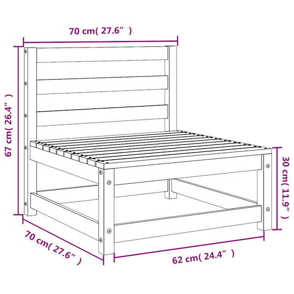 vidaXL 2-piece Garden Lounge Set Grey Solid Pine Wood