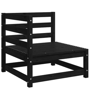 vidaXL 2-Piece Garden Lounge Set Black Solid Pine Wood