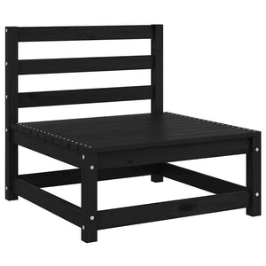 vidaXL 2-Piece Garden Lounge Set Black Solid Pine Wood
