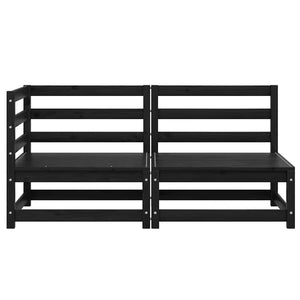 vidaXL 2-Piece Garden Lounge Set Black Solid Pine Wood