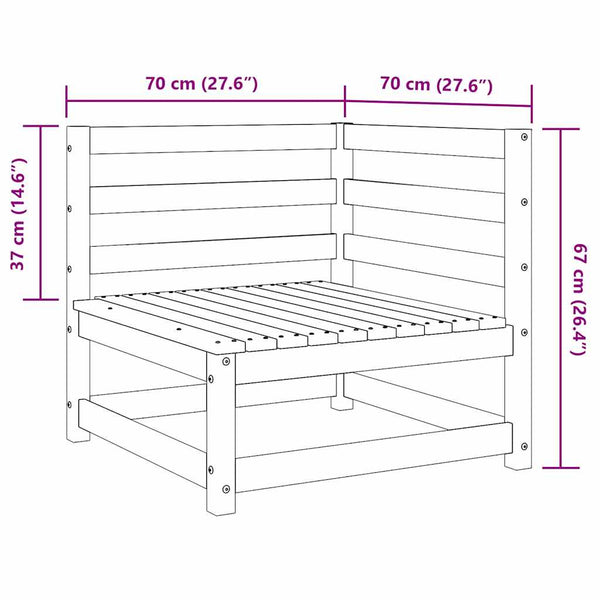 vidaXL 2-Piece Garden Lounge Set Black Solid Pine Wood