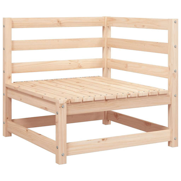 vidaXL Garden Corner Sofa with Grey Cushions Solid Pine Wood