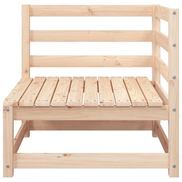 vidaXL Garden Corner Sofa with Grey Cushions Solid Pine Wood