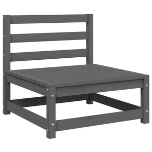 vidaXL Garden Middle Sofa with Anthracite Cushions Grey Solid Pine Wood