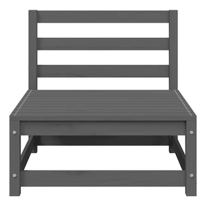 vidaXL Garden Middle Sofa with Anthracite Cushions Grey Solid Pine Wood