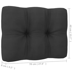 vidaXL Garden Middle Sofa with Anthracite Cushions Grey Solid Pine Wood