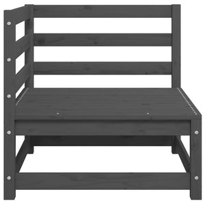 vidaXL 2-Seater Garden Sofa with Cushions Grey Solid Pine