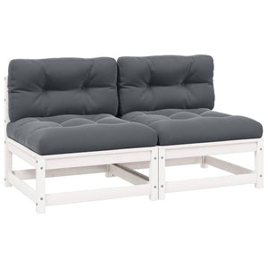 vidaXL Garden Center Sofas with Anthracite Cushions 2 pcs Solid Pine Wood
