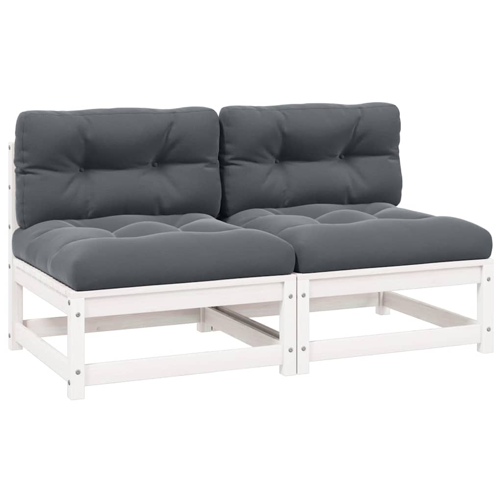 vidaXL Garden Center Sofas with Anthracite Cushions 2 pcs Solid Pine Wood