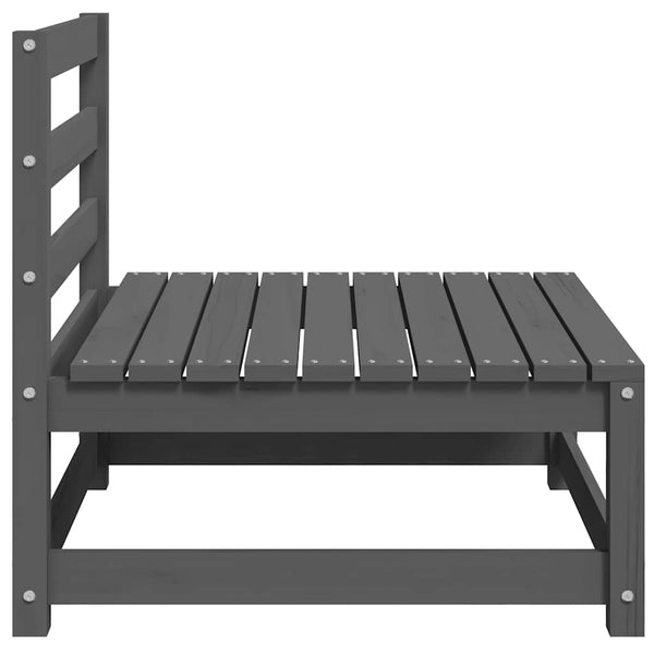 vidaXL Garden Center Sofas with Cushions 2 pcs. Gray Solid Pine Wood