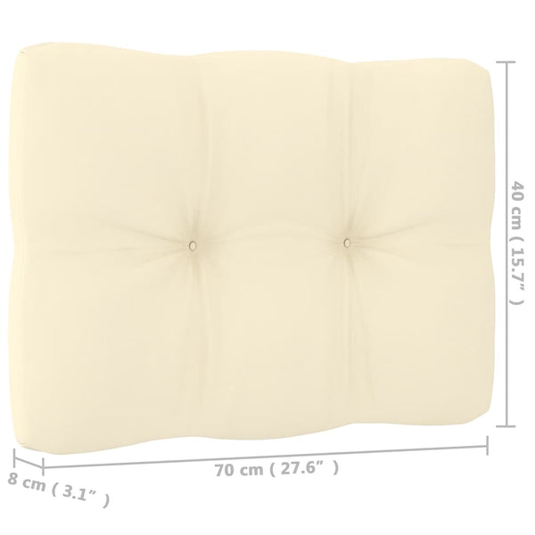 vidaXL Garden Center Sofas with Cream Cushions 2 pcs Solid Pine Wood