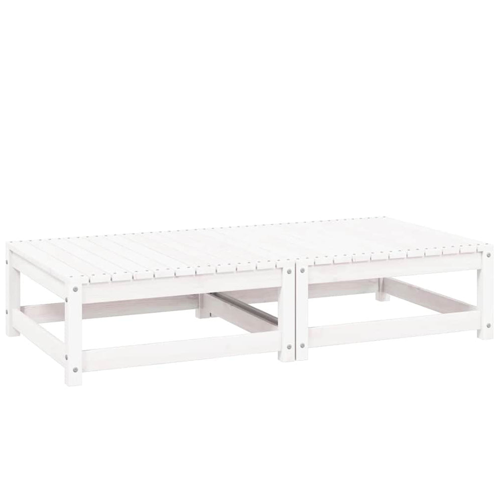 vidaXL Garden Footstools with Cushions 2 pcs White Solid Pine Wood