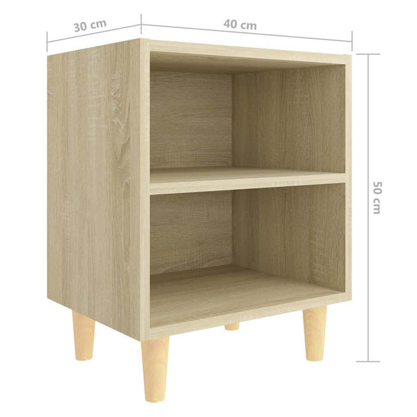 Sonoma Eiche Nachttisch mit Massivholzbeinen