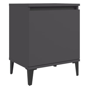 Grauer Nachttisch mit Metallbeinen 40x30x50 cm