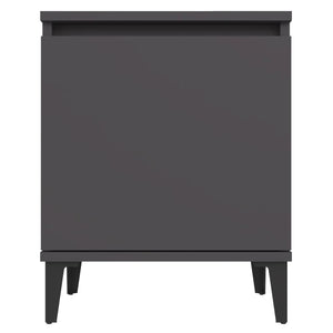 Grauer Nachttisch mit Metallbeinen 40x30x50 cm