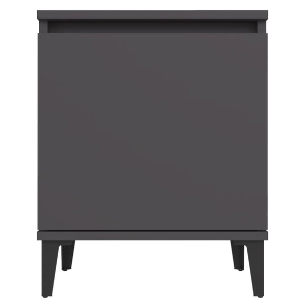 Grauer Nachttisch mit Metallbeinen 40x30x50 cm