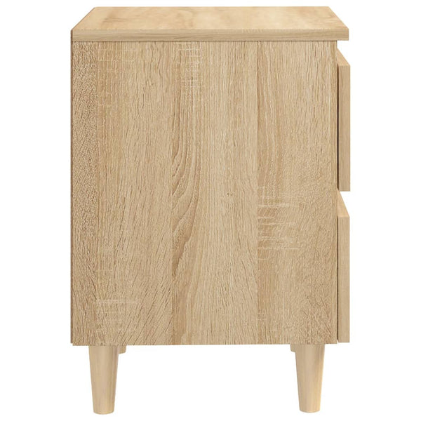 Sonoma Eiche Nachttisch mit Holzbeinen