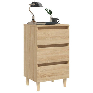 Nachttisch Sonoma Eiche mit Holzbeinen