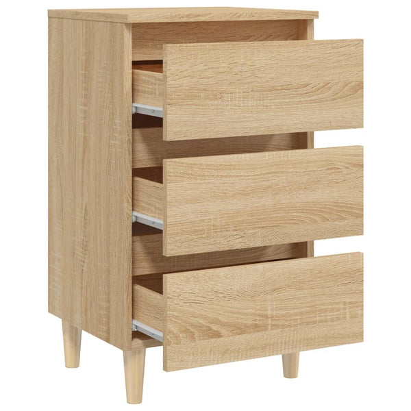 Nachttisch Sonoma Eiche mit Holzbeinen