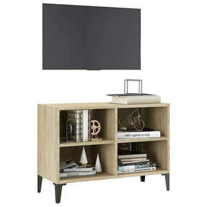 vidaXL TV Cabinet with Metal Legs Sonoma Oak 69.5x30x50cm