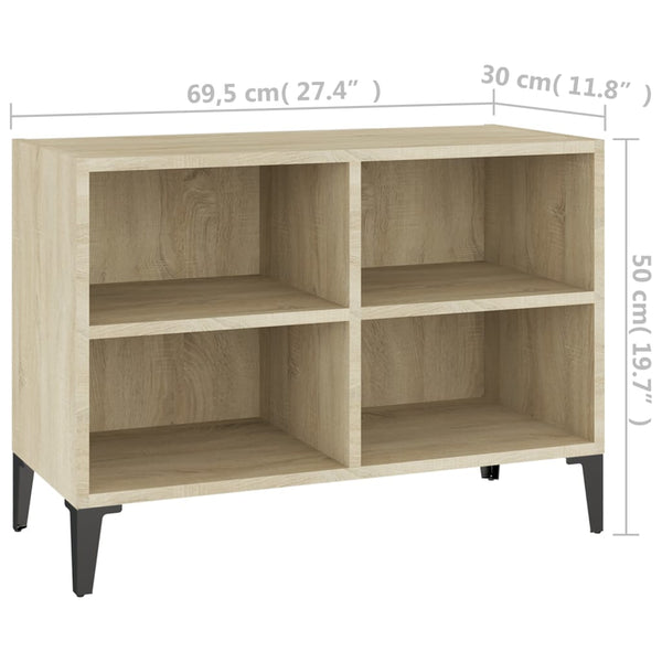 vidaXL TV Cabinet with Metal Legs Sonoma Oak 69.5x30x50cm