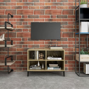 vidaXL TV Cabinet with Metal Legs Sonoma Oak 69.5x30x50cm