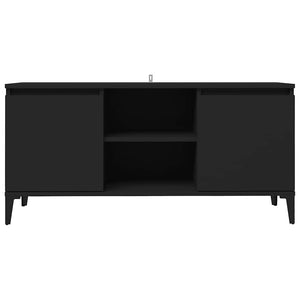 vidaXL TV Cabinet with Metal Legs Black 103.5x35x50 cm