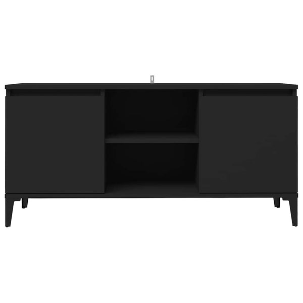 vidaXL TV Cabinet with Metal Legs Black 103.5x35x50 cm