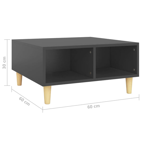 vidaXL Coffee Table Grey 60x60x30 cm Engineered Wood