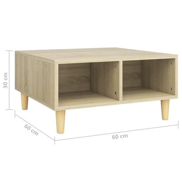 vidaXL Coffee Table Sonoma Oak 60x60x30 cm Engineered Wood