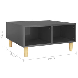 vidaXL Coffee Table High Gloss Grey 60x60x30 cm Engineered Wood