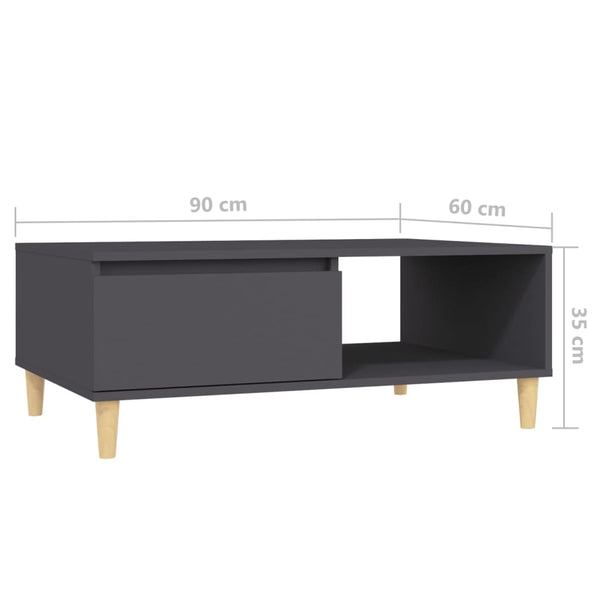 vidaXL Coffee Table Grey 90x60x35 cm Engineered Wood