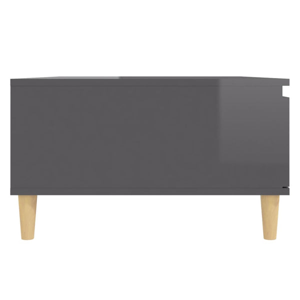 vidaXL Coffee Table High-Gloss Grey 90x60x35 cm Engineered Wood