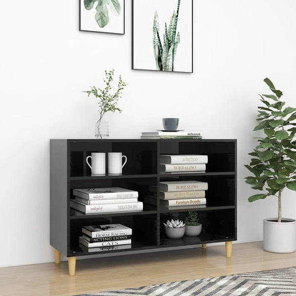 Sideboard Schwarz Hochglanz 103,5 cm