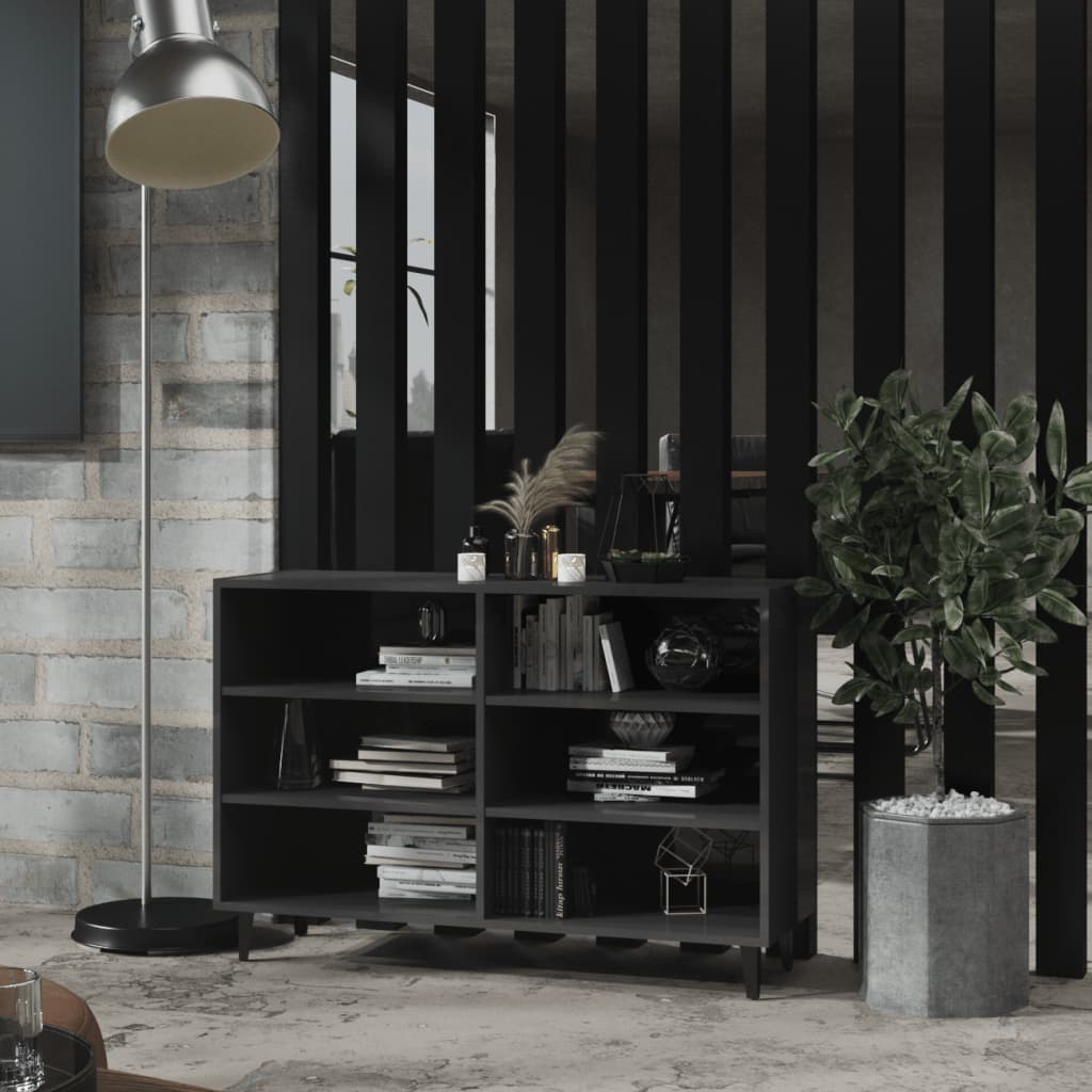 Hochglanz Grau Sideboard 103,5 cm