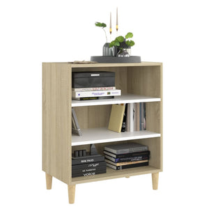 Sideboard Weiß Sonoma-Eiche 57x35x70 cm