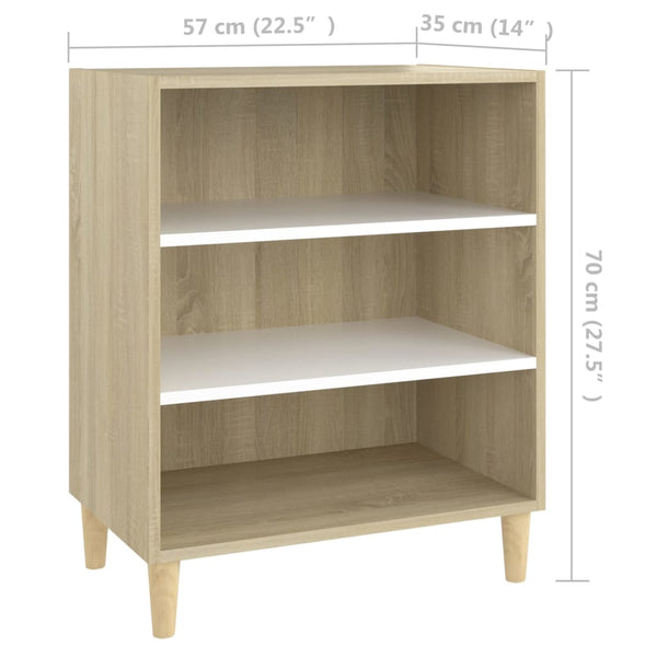 Sideboard Weiß Sonoma-Eiche 57x35x70 cm