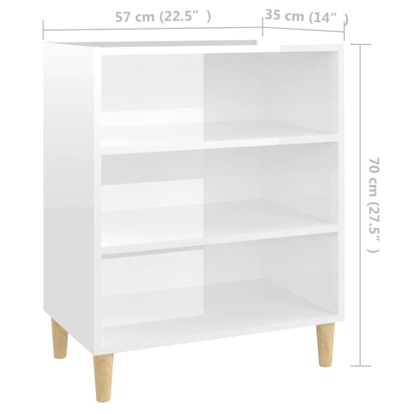 Hochglanz Weiß Sideboard 57x35x70 cm