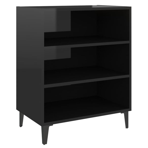 Hochglanz Sideboard Schwarz 57x35x70 cm