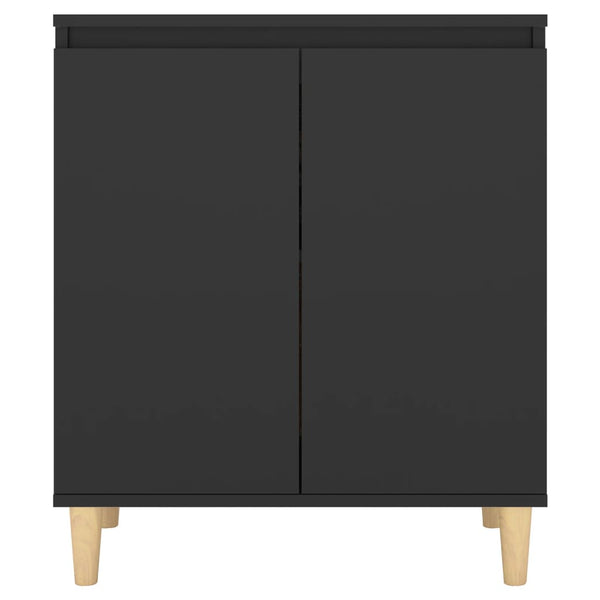 Schwarzes Sideboard mit Holzbeinen 60x35x70 cm