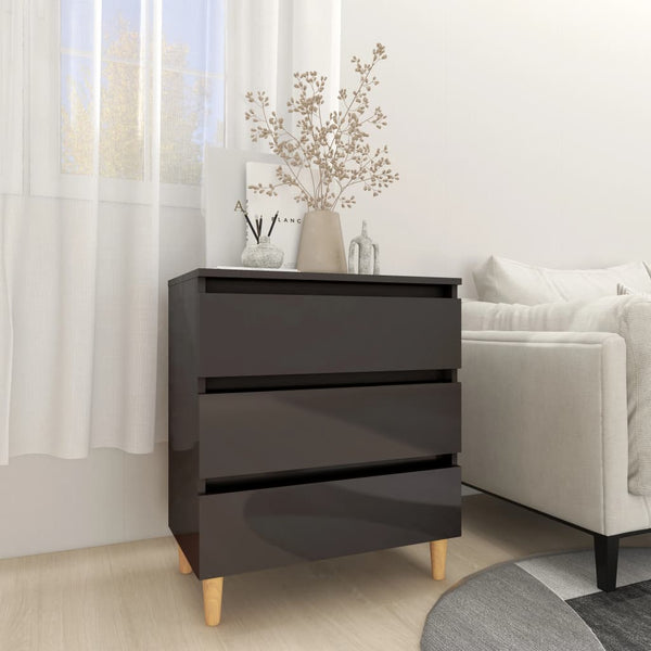 Hochglanz Grau Sideboard 60 cm
