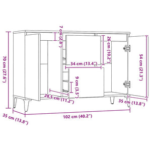 Hochglanz Weißes Sideboard 102 cm